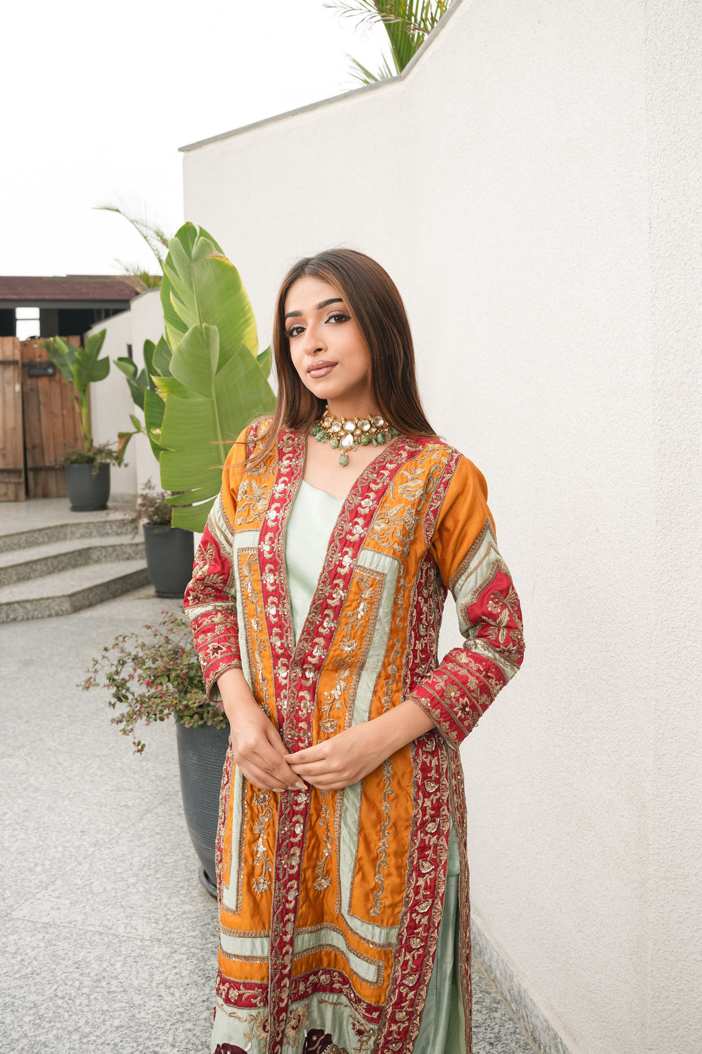 Royal Heritage Elephant Motif Jacket Set