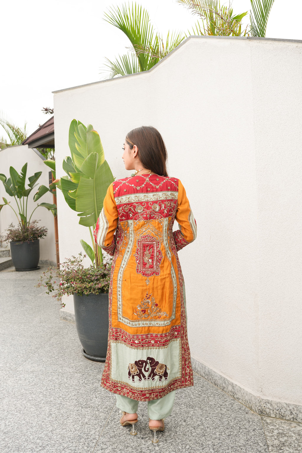 Royal Heritage Elephant Motif Jacket Set