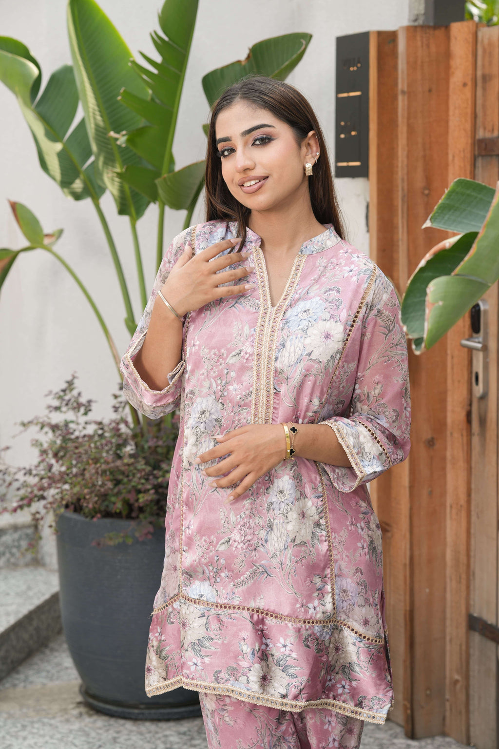 Blush Meadow Printed Chiffon Co-ord Set