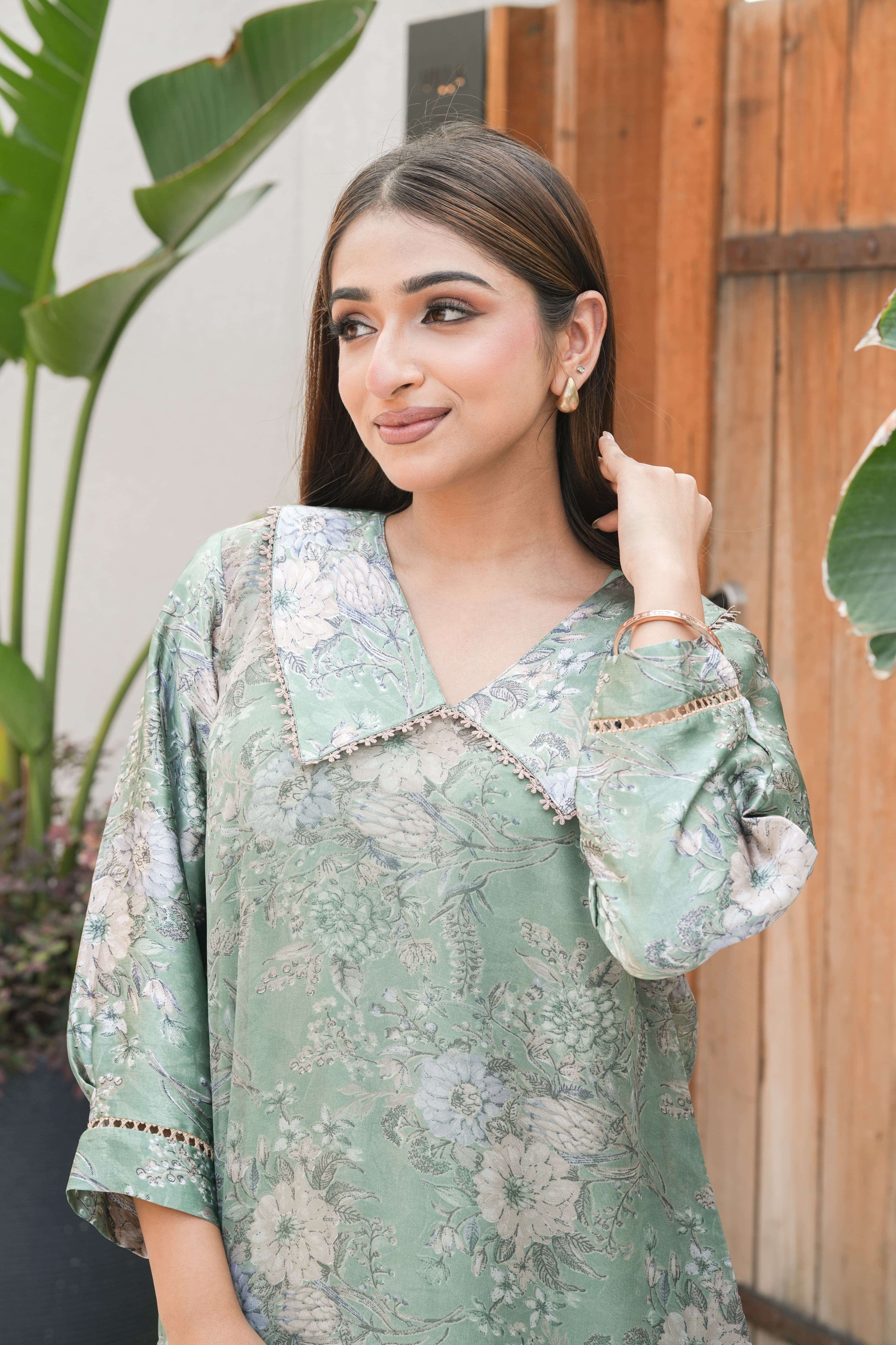 Mint Pastel Floral Co-ord Set