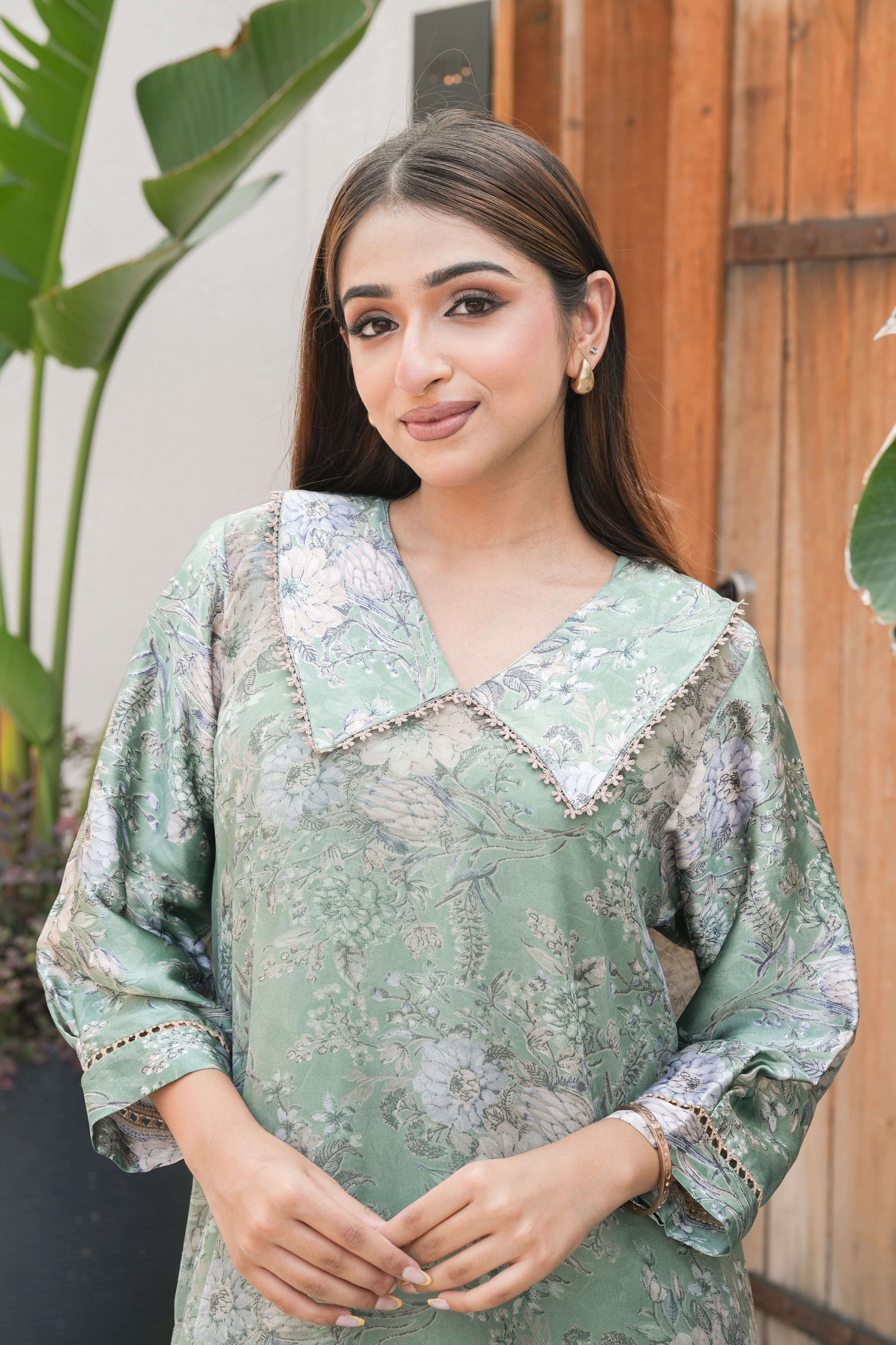 Mint Pastel Floral Co-ord Set