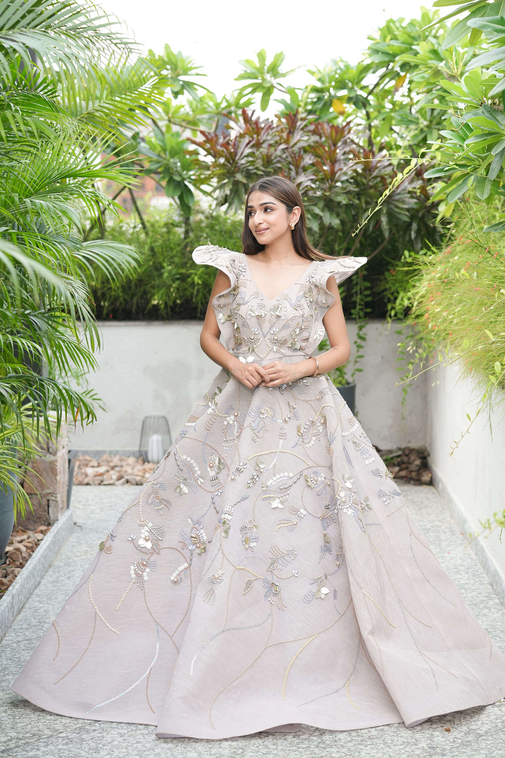 Pearl Silver Butterfly Gown