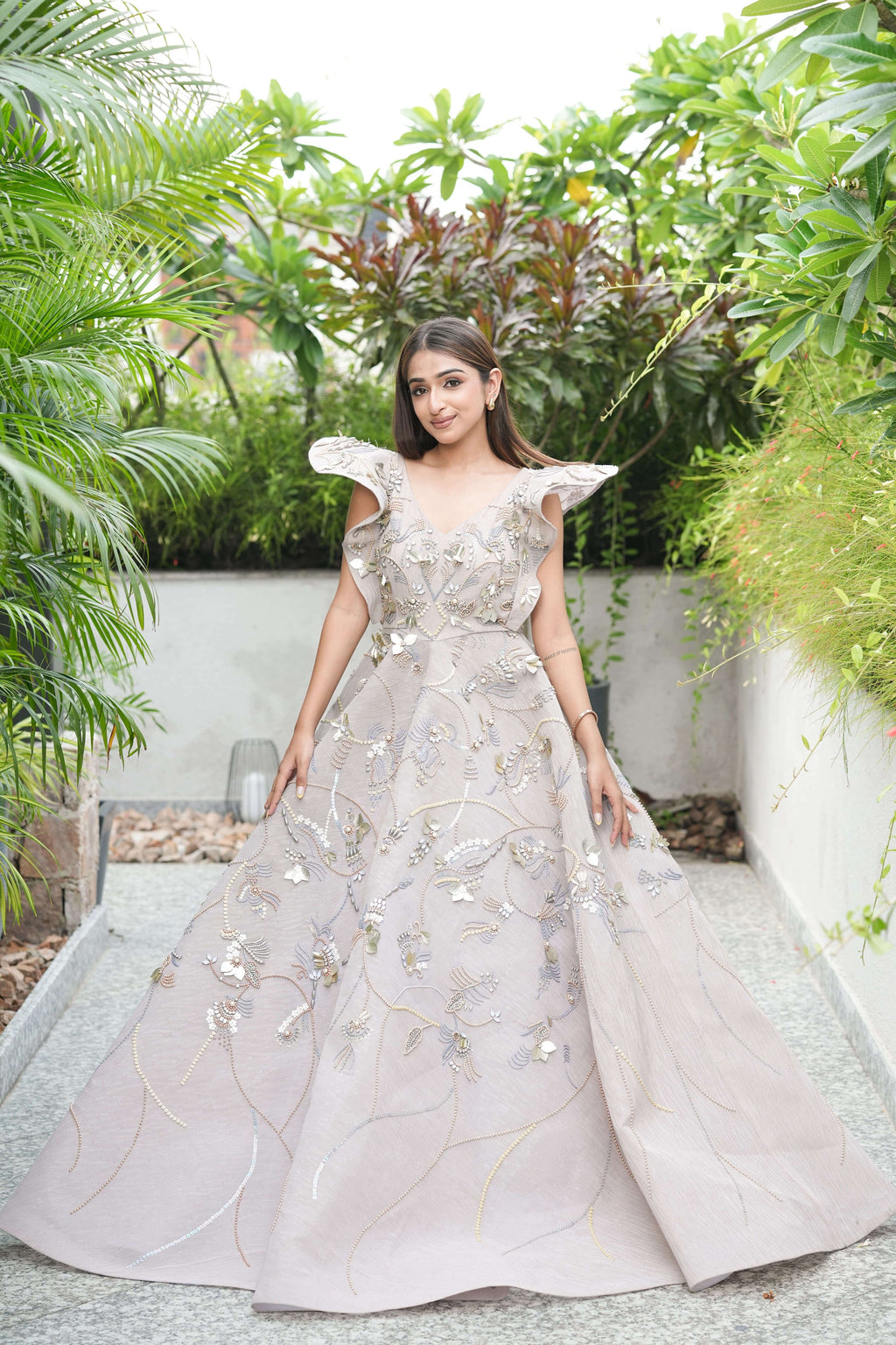 Pearl Silver Butterfly Gown