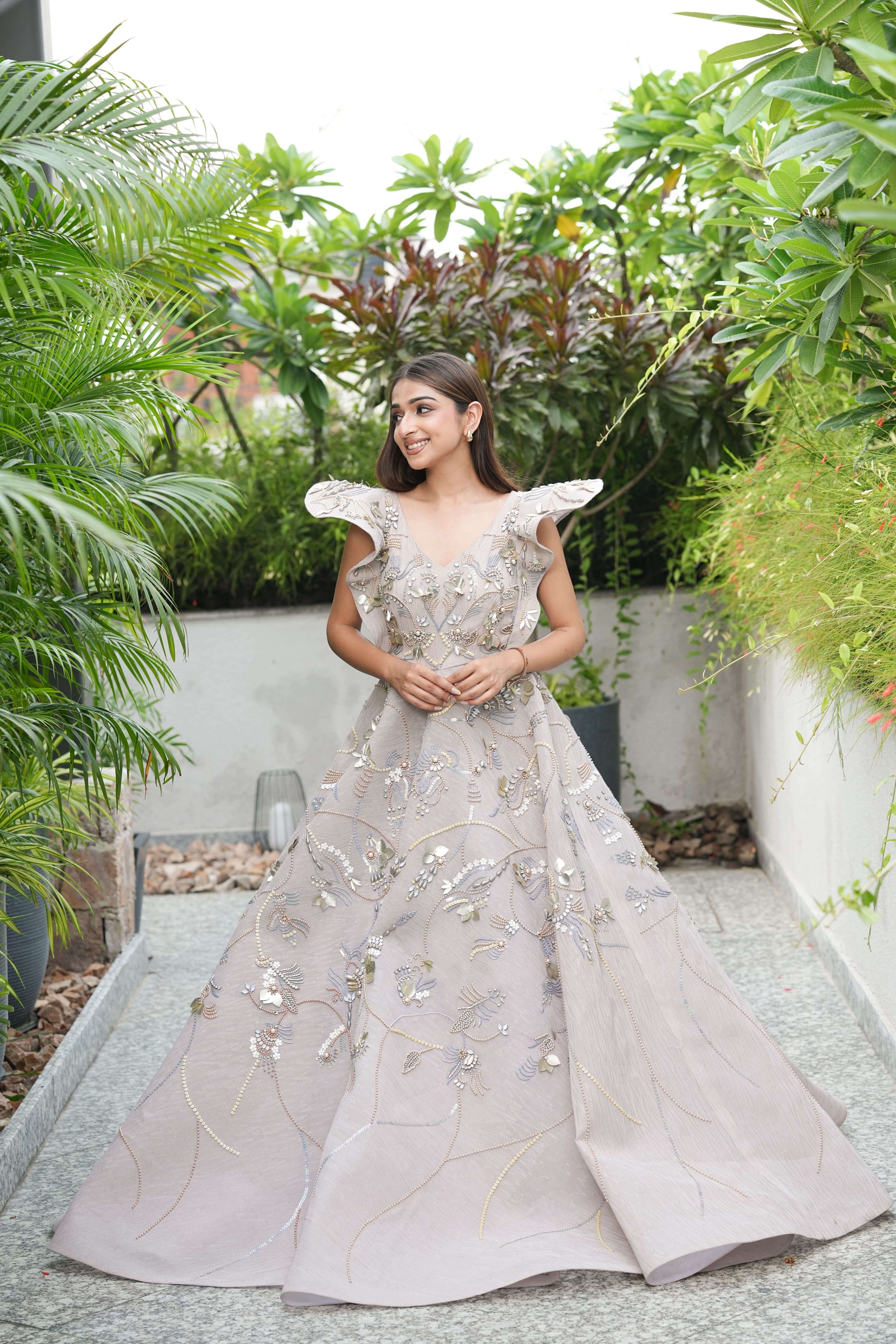 Pearl Silver Butterfly Gown